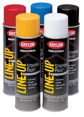 Krylon?? Industrial Line-Up?? Pavement Striping Paint, 18 oz Aerosol Can, Firelane Red, K08303