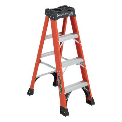 Louisville Ladder® FS1400HD Series Brute 375 Fiberglass Step Ladder, 4 ft x 18 7/8 in, 375 lb Cap., FS1404HD