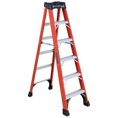 Louisville Ladder® FS1400HD Series Brute 375 Fiberglass Step Ladder, 6 ft x 21 7/8 in, 375 lb Cap., FS1406HD