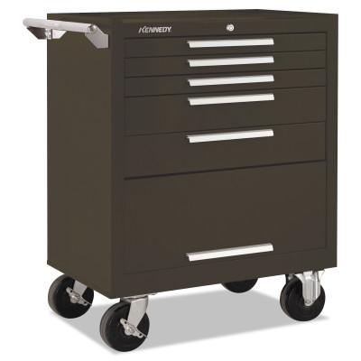 Kennedy Industrial Series Roller Cabinet, 29 x 20 x 35 in, 5 Drawers, Brown, w/Slide, 295XB