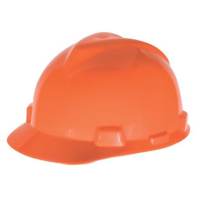 MSA V-Gard 500 Protective Caps, 6 Point Fas-Trac, Hi-Viz Orange, 10034035