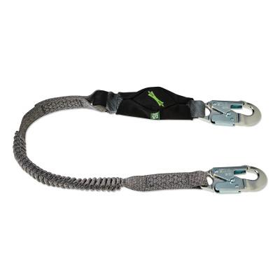 MSA V-Series Stretch Single-Leg Energy Absorbing Lanyard, 310 lb, 6ft, Sm Snap Hooks, 10193748