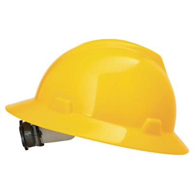MSA V-Gard Protective Hats, Fas-Trac Ratchet, Hat, Yellow, 475366