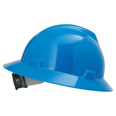 MSA V-Gard Protective Hats, Fas-Trac Ratchet, Hat, Blue, 475368