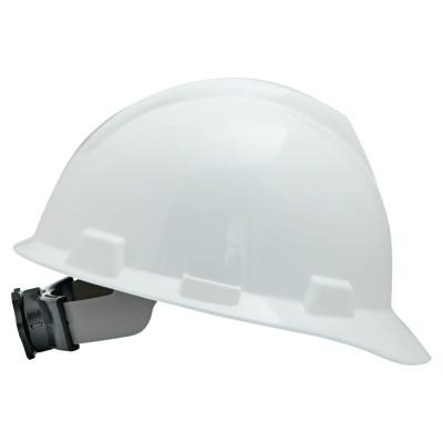 MSA V-Gard Protective Caps, Fas-Trac Ratchet, Cap, White, Large, 477482
