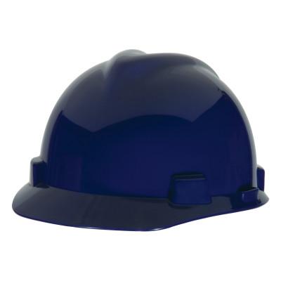MSA V-Gard Slotted Caps, 4 Point Ratchet, Cap, Dark Blue, 802972