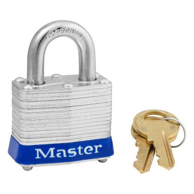 Master Lock® Steel Body Safety Padlocks, 9/32 in Diam., 3/4 in L X 5/8 in W, Blue, 3BLU