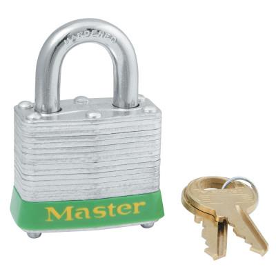 Master Lock Steel Body Safety Padlocks, 9/32 in Diam., 3/4 in L X 5/8 in W, Black, 3BLK