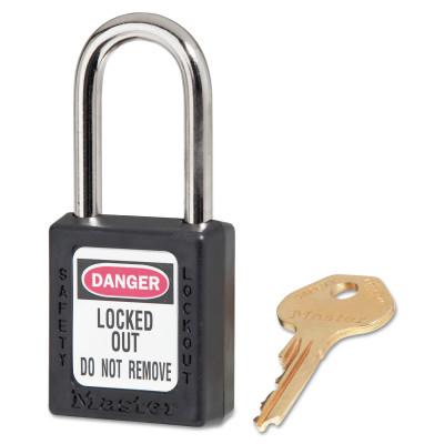 Master Lock® Zenex™ Thermoplastic Safety Padlock, 1-1/2 in W x 1-3/4 in L, Black, Keyed Differently, 410BLK
