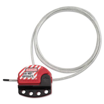 Master LockÂ® Cable Lockout Device, Adjustable, 6 ft, Red, S806