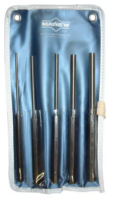 Mayhewƒ?› 5 Pc Extra Long Pin Punch Kits, Round, English, Pouch, 62065