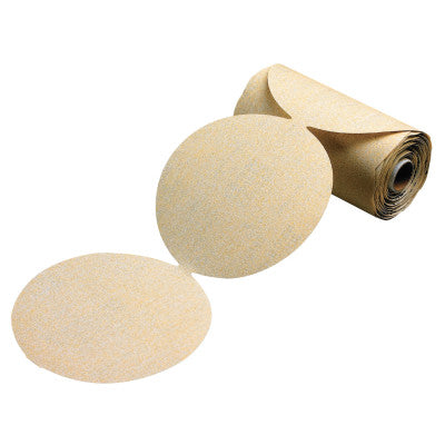 Carborundum Gold Aluminum Oxide Dri-Lube Paper Discs, 6 in Dia., 320 Grit, 05539510558