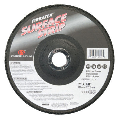 Carborundum Depressed Center Wheels, 7 X 7/8, Extra Coarse S/C, 8,000 rpm, Silicon Carbide, 05539562617
