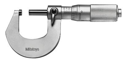 Mitutoyo Series 101 Mechanical Micrometers, 1 in-2 in, .0001 in, Friction Thimble, 101-118