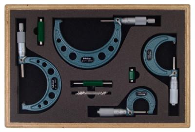 Mitutoyo Series 103 Mechanical Micrometers, 5 in-6 in, .0001 in, Ratchet Stop, 103-220