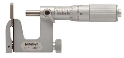 Mitutoyo Series 117 Mechanical Micrometers, 0-1 in, .0001 in, Friction Thimble, 117-107