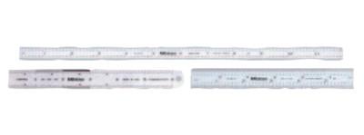 Mitutoyo Series 182 Steel Rulers, 24 in, 4R, Wide, Stainless Steel, 182-161