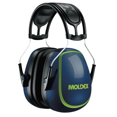 Moldex MX Series Earmuffs, 27 dB, Black/Blue/Green, Headband, 6120