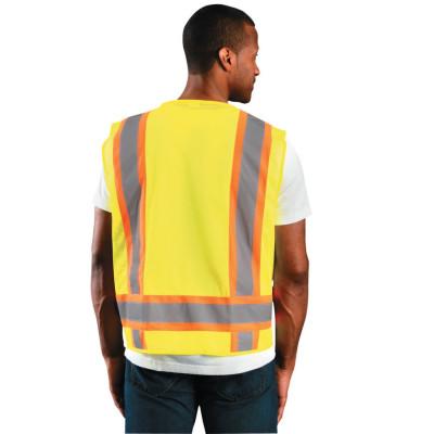 OccuNomix Class 2 Surveyor Style Mesh Vests, X-Large, Yellow, ECO-ATRNSM-YXL