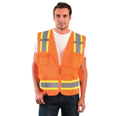 OccuNomix Class 2 Surveyor Style Mesh Vests, X-Large, Orange, ECO-ATRNSM-OXL