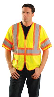 OccuNomix Class 3 Mesh Vests with Silver Reflective Tape, 2X-Large, Hi-Viz Yellow, LUX-HSCLC3Z-Y2X