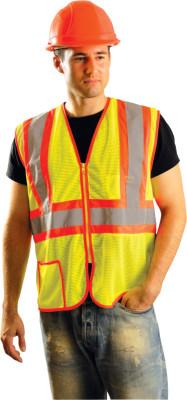 OccuNomix Class 2 Mesh Vests, Large, Hi-Viz Yellow, LUX-SSCLC2Z-YL