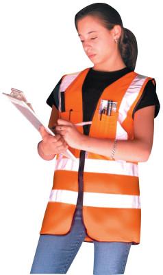 OccuNomix Class 2 Surveyor Style Solid Vests w/3M Scotchlite Reflective Tape, XL, HiViz OR, LUX-SSFS-OXL