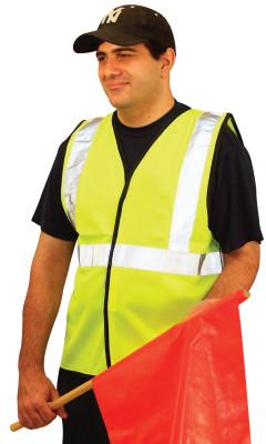 OccuNomix Class 2 Solid Vests, Large, Hi-Viz Yellow, LUX-SSG-YL