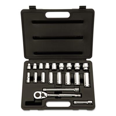Stanley® Products 20 Piece Standard and Deep Socket Set, 3/8 in Drive, 12 Point, 85-404