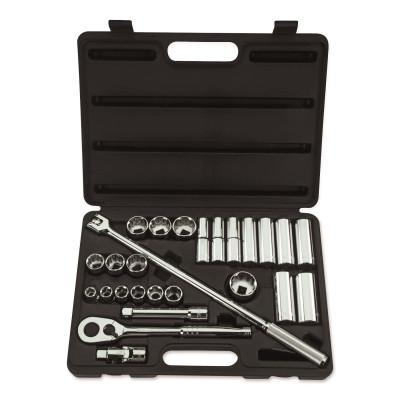 Stanley® Products 26 Piece Socket Sets, 1/2 in Drive, 6 Point, 12 Point, 85-434