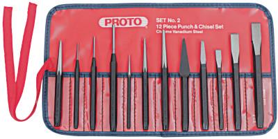 Stanley?? Products Punch and Chisel Sets, English, 4 Punches, 1 Chisel, 3