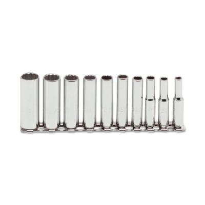 Stanley?? Products Torqueplus 10 Piece Deep Socket Sets, 1/4 in, 12 Point, 47100