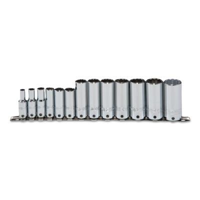 Stanley® Products Tether-Ready Drive Deep Socket Sets, 3/8 in Drive, 12 Point, Inch, 52112-TT