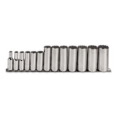 Stanley® Products Torqueplus 13 Piece Deep Socket Sets, 3/8 in, 12 Point, 52112