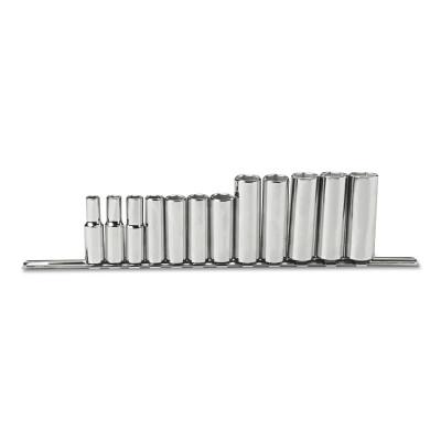 Stanley® Products Torqueplus 12 Piece Metric Deep Socket Sets, 3/8 in, 6 Point, 52205
