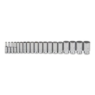 Stanley® Products Tether-Ready Drive Deep Socket Sets, 1/2 in Drive, 12 Point, Inch, 54105-TT