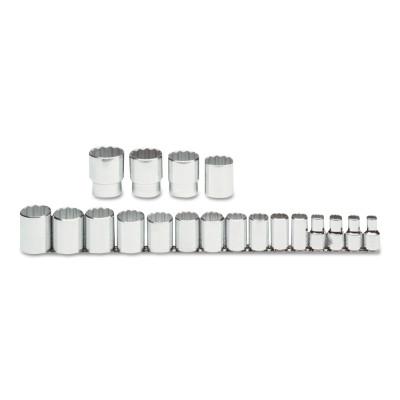Stanley® Products Tether-Ready Socket Sets, 1/2 in Drive, 12 Point, Inch, 54113-TT
