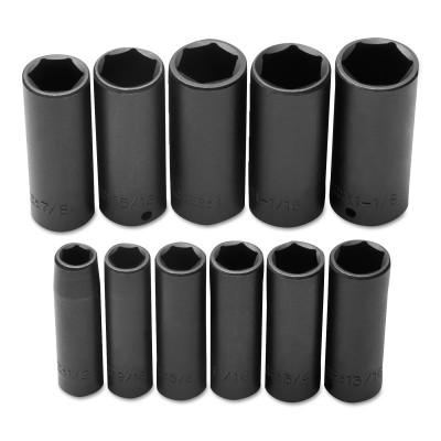 Stanley® Products Torqueplus™ 11 Pc Deep Impact Socket Set, 1/2 in, 6 Point, 74112