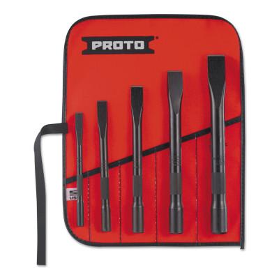 Stanley?? Products Cold Chisel Sets, 5 Piece, Super Duty, Straight, English, Kit Pouch, 86000