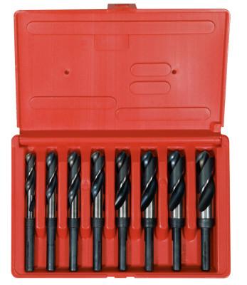 StanleyÂ® Products Reduced Shank Silver and Deming HSS Drill Bit Sets, 1/2 in, 8/Set, 90108