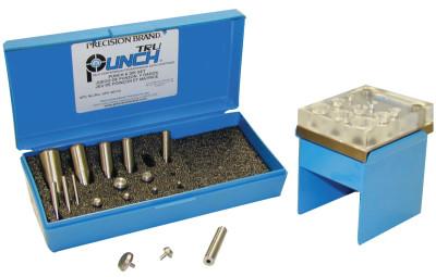 Precision Brand TruPunch Punch & Die Sets, English, 9 Punches, 8 Die, Plastic Case, 40110