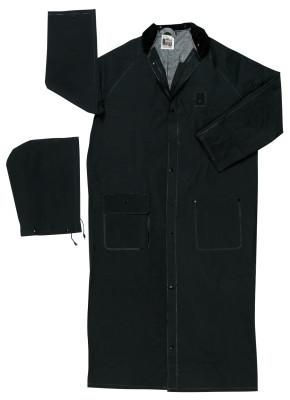 MCR Safety Classic Plus Rider Rain Coat, 0.35 mm PVC/Polyester, Black, 49 in 4X-Large, 247CX4