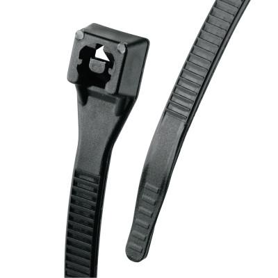 Gardner Bender Xtreme Temp Cable Ties w/DbleLock, 50lb Tensile Strength, 8 in, UV Black, 100/Bag, 46-308UVBFZCC