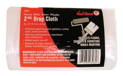 Red Devil 2-MIL. 9'X12' PLASTIC DROP CLOTH, 3962