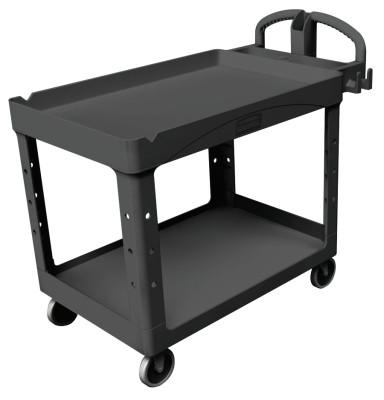 Newell Brands Heavy-Duty Lipped Shelves Utility Carts, 750 lb, 54 X 25 1/4 X 43 1/8h, Black, FG454610BLA