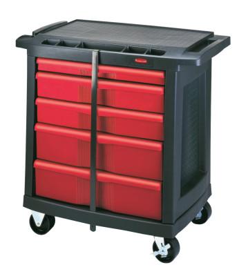 Newell Brands 5-DRAWER MOBILE WORKCENTER 32.6X19.8X33.5 BLA/RED, FG773488BLA