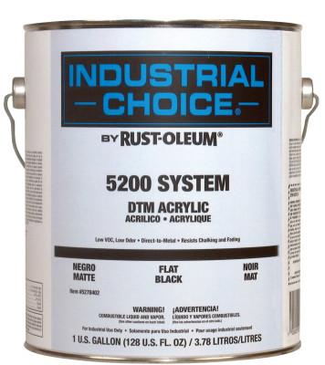 Rust-Oleum® Industrial Commercial 5200 System DTM Acrylics, Black, Flat, Acrylic, 5278402