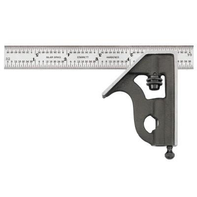 L.S. Starrett 11H Series Combination Squares, 2 1/2" x 6", 1/64 in @ 1 in, 64ths, Steel/Iron, 50051