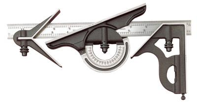 L.S. Starrett 435 Series Combination Squares, 18 in, 8ths, 16ths; Quick Reading 32nds, 64ths, 51558