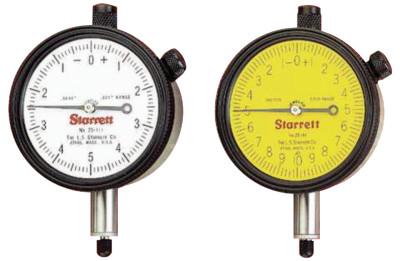 L.S. Starrett 25 Series AGD Group 2 Dial Indicators, 0-50-0 Dial, 1 in Range, 53287